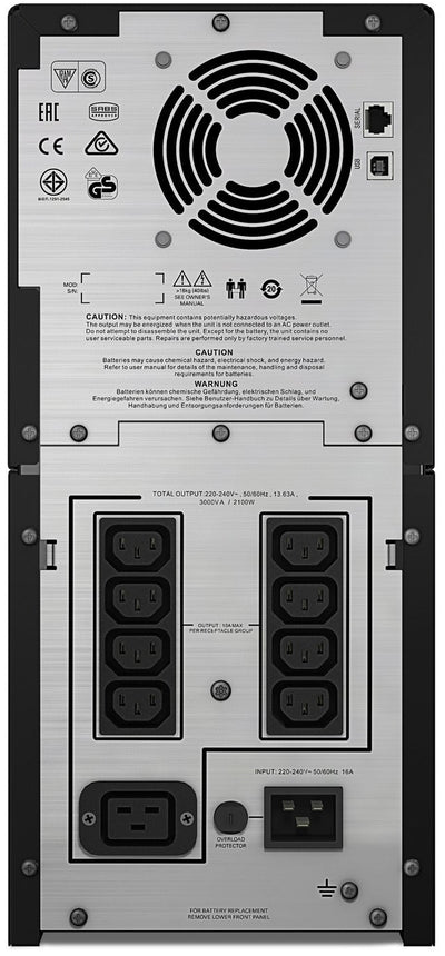 APC Smart-UPS C SMC3000I 3000VA 3kVA Line Interactive Tower UPS 230V 8 Outlets USB Serial