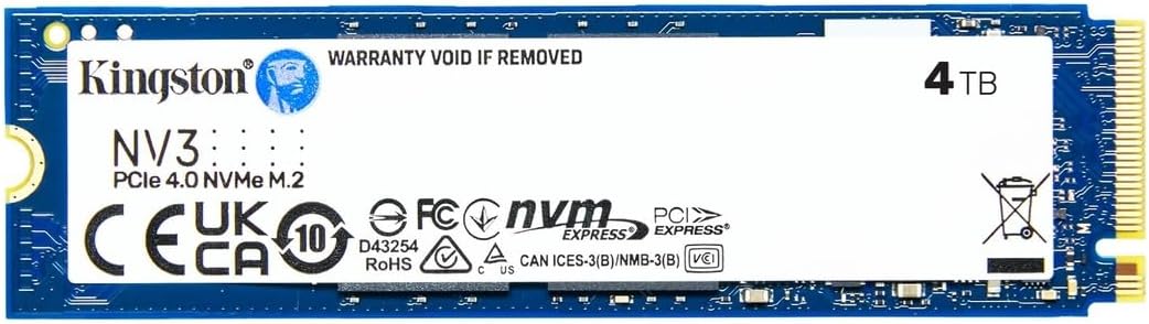Kingston NV3 4TB NVMe SSD Gen4 Upto 6000Mb/s-SNV3S/4000G
