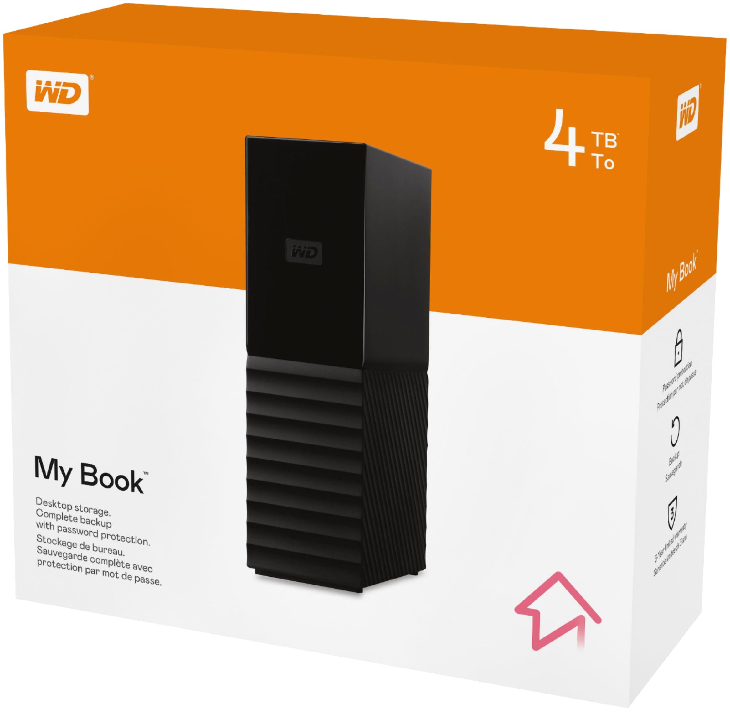 New WD 4TB My Book Desktop 2024 USB 3.0 External Hard Drive Desktop Storage