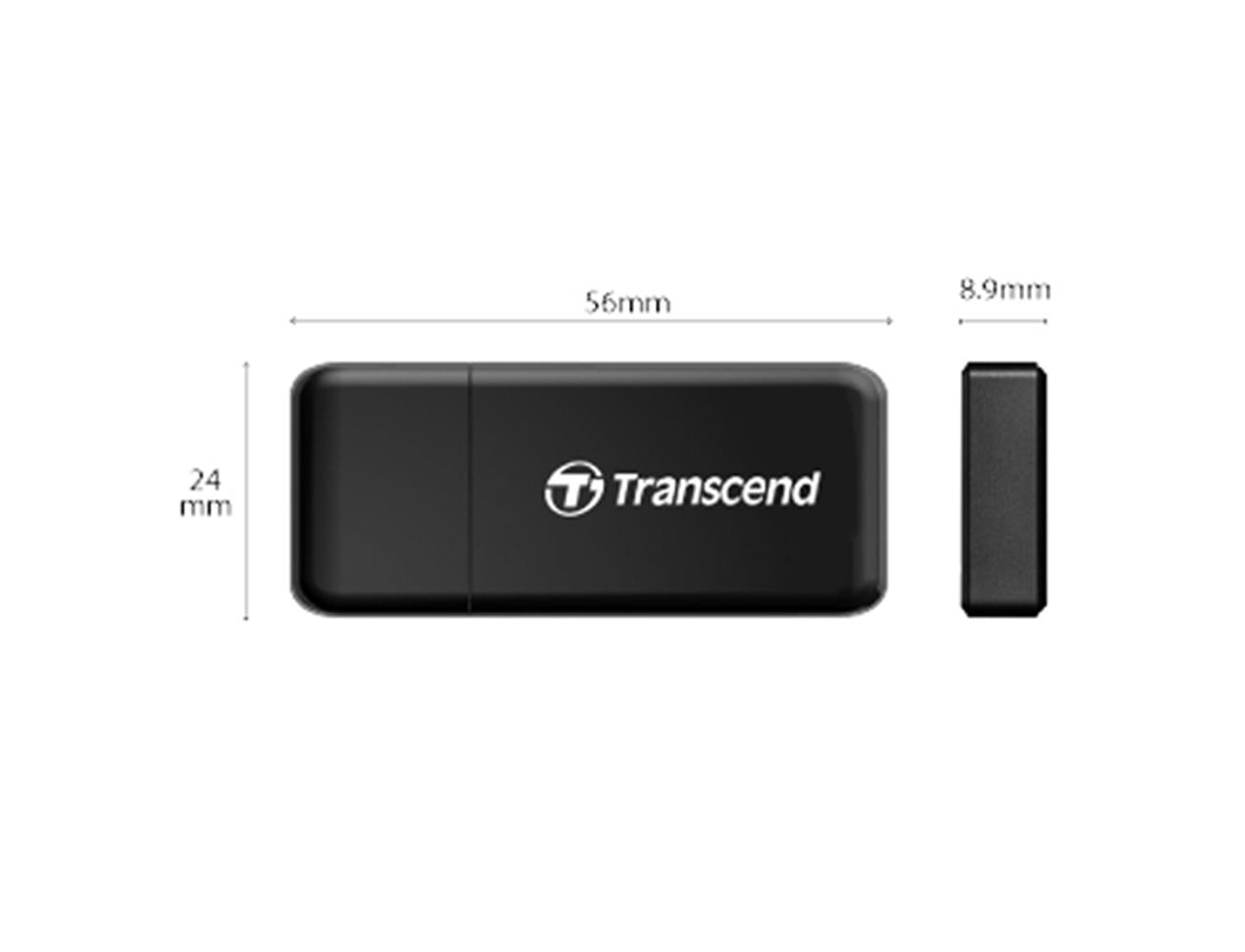 Transcend TS-RDF5K USB 3.1 SDHC/SDXC/MicroSDHC/SDXC Card Reader, Black