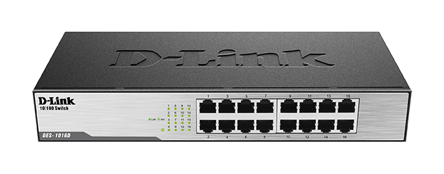 D-Link 16-Port 10/100 Unmanaged Switch DES-1016D