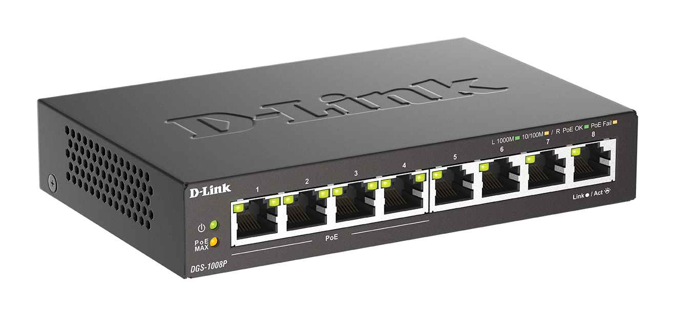 Dlink POE Switch 8 Port Gigabit Unmanaged DGS-1008P