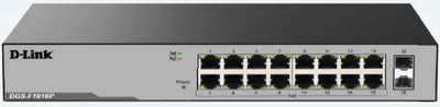D-Link DGS-F1016P 16-Port Unmanaged PoE Switch