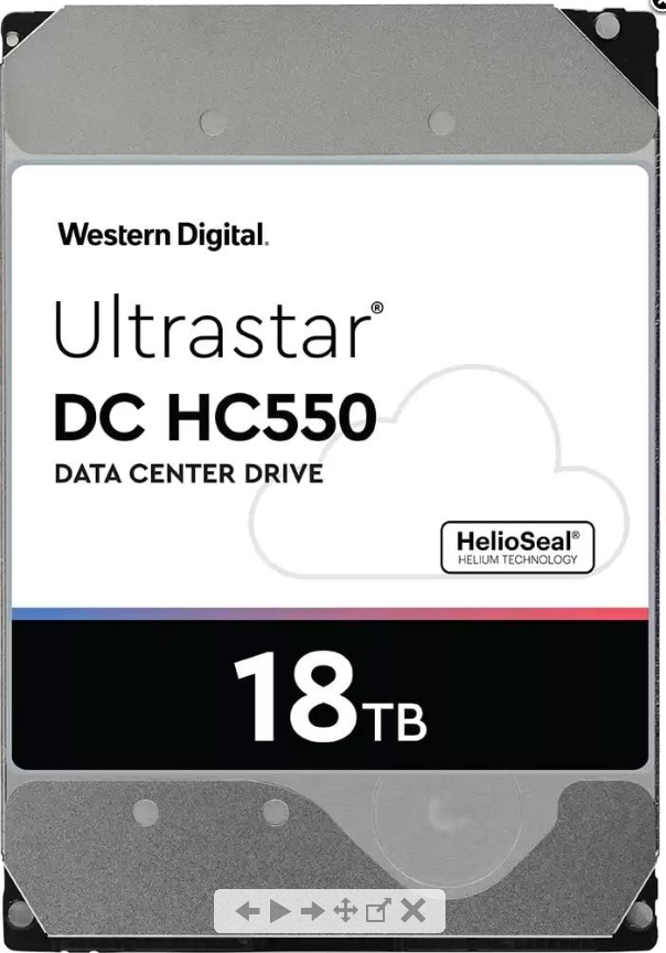 WD Ultrastar DC HC550 18TB 7200 RPM SATA 6Gb/s 512MB Cache 3.5-Inch Enterprise Hard Drive (WUH721818ALE6L4)