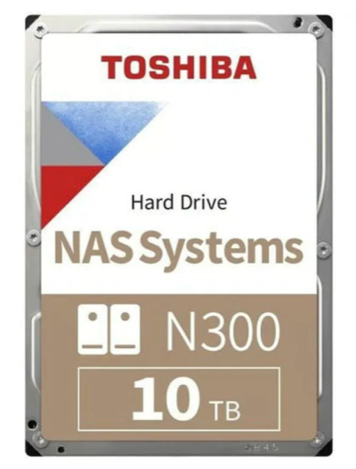 Toshiba N300 10TB NAS Internal Hard Drive 3.5" SATA 6Gb/s 7200RPM 512MB Cache CMR - HDWG71AEZSTAU