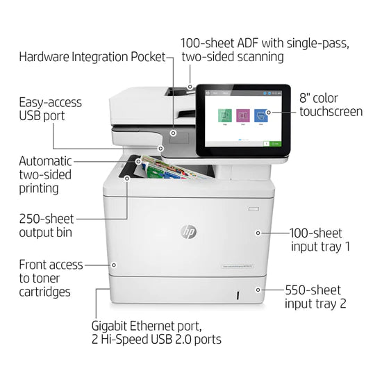 HP Color LaserJet Enterprise MFP M578dn - 38ppm / 600dpi / A4 / USB / LAN / Color Laser - Printer