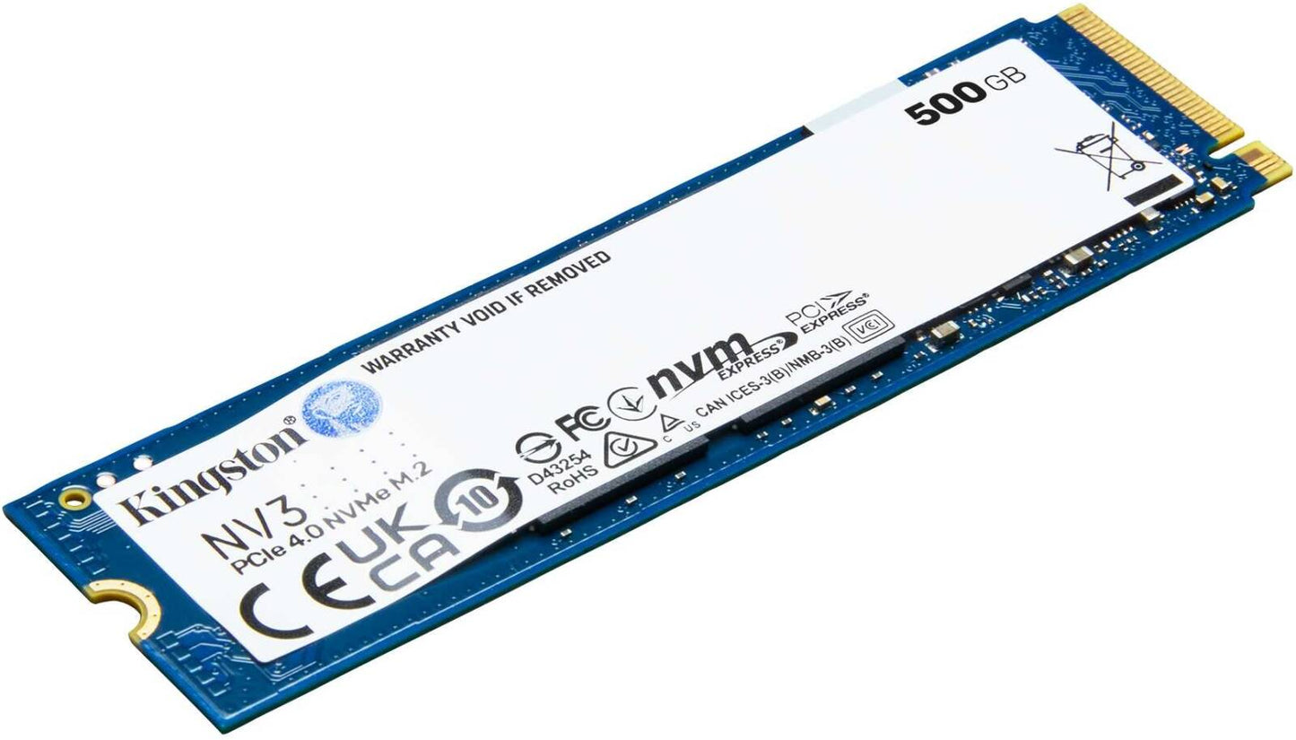 Kingston NV3 500GB NVMe Gen4 M.2 SSD – Up to 5000MB/s
