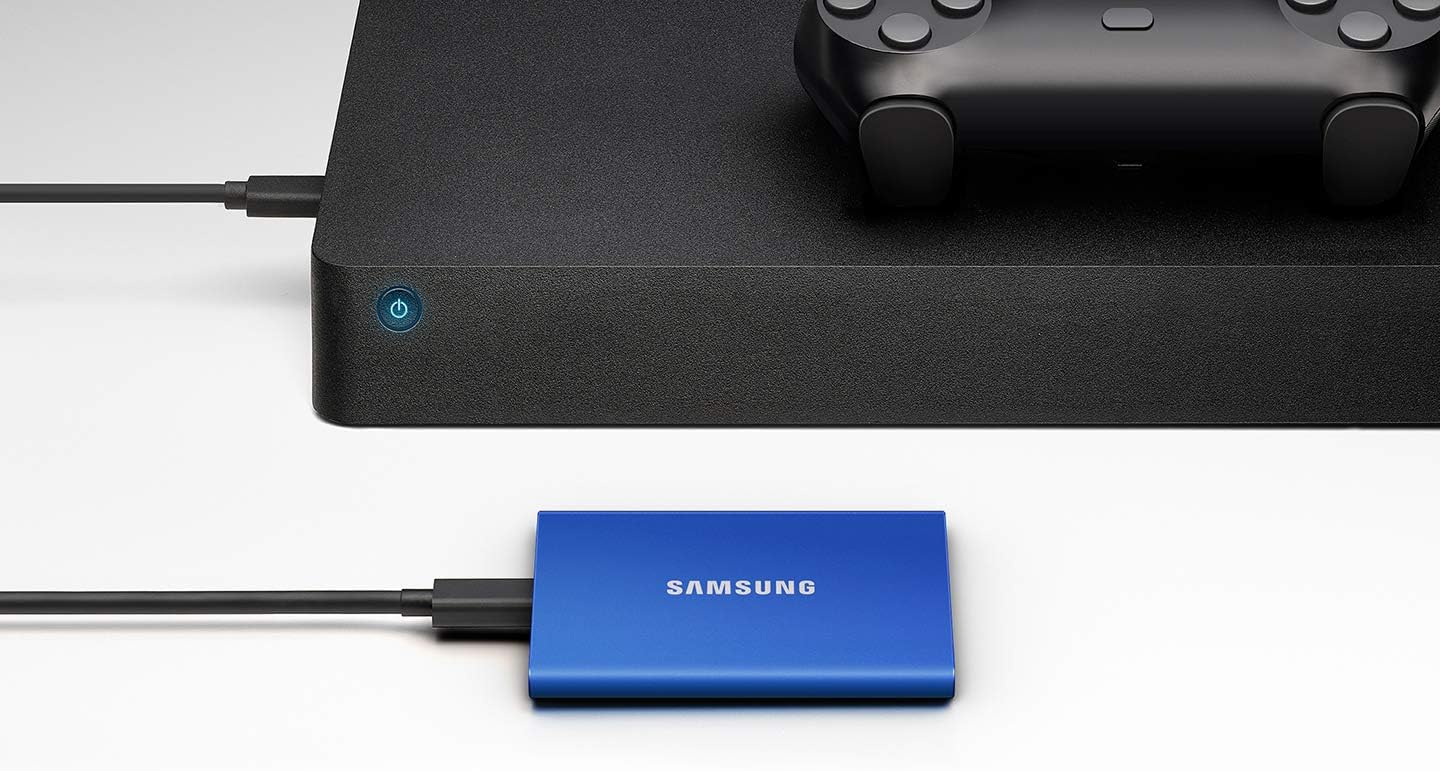 Samsung T7 1TB Portable SSD – USB 3.2 External Solid State Drive, Blue (MU-PC1T0H)