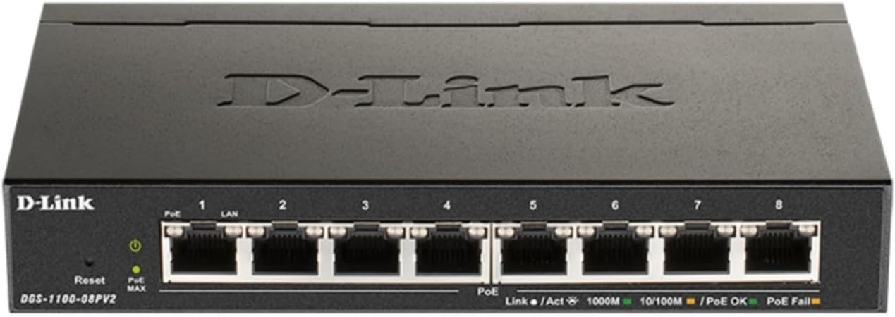D-Link PoE Switch 8-Port Gigabit 2 SFP 130W – DGS-F1100-10MP2