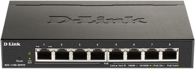 D-Link PoE Switch 8-Port Gigabit 2 SFP 130W – DGS-F1100-10MP2