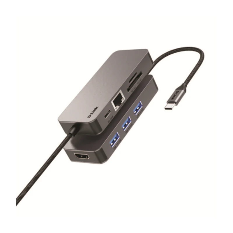 D-Link DUB-C108 8-in-1 USB-C Multiport Adapter with HDMI, USB-A 3.1, USB-C PD & Gigabit Ethernet