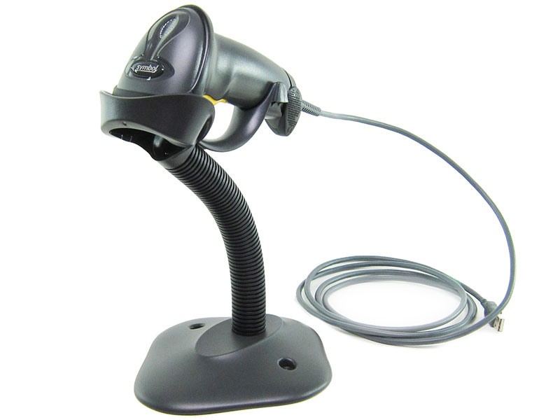 Zebra LS2208-SR20007R-UR 1D Laser Barcode Scanner with Stand (USB, Black)