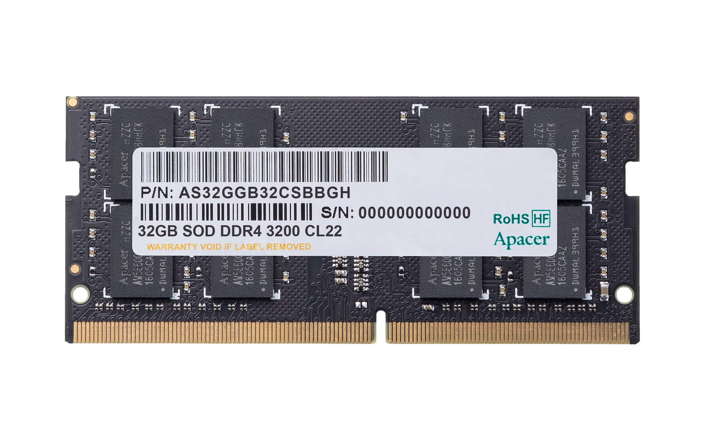 Apacer 32GB DDR4 3200MHz Laptop RAM SO-DIMM Memory Module