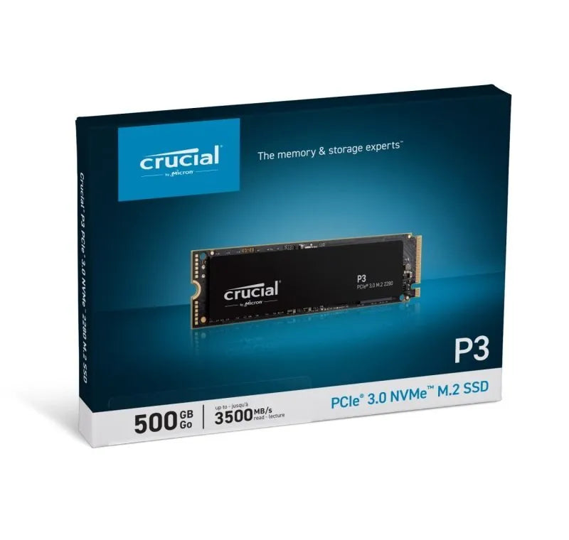 Crucial P3 500GB PCIe M.2 NVMe 2280SS SSD (CT500P3SSD8)