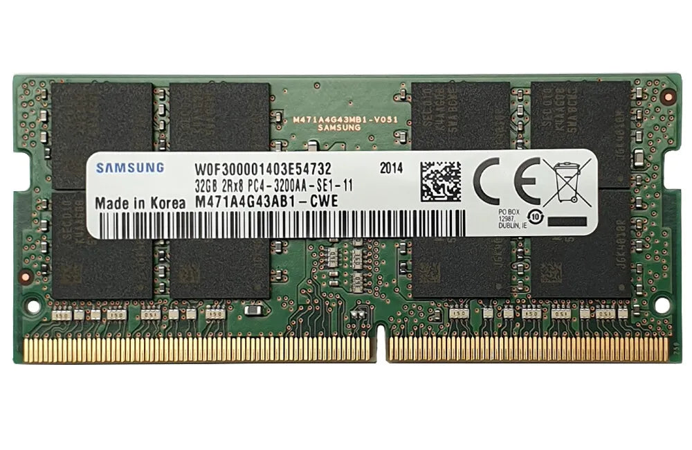 Samsung 32Gb Ddr4 3200Mhz Memory Notbook M471A4G43AB1 Cwed0,