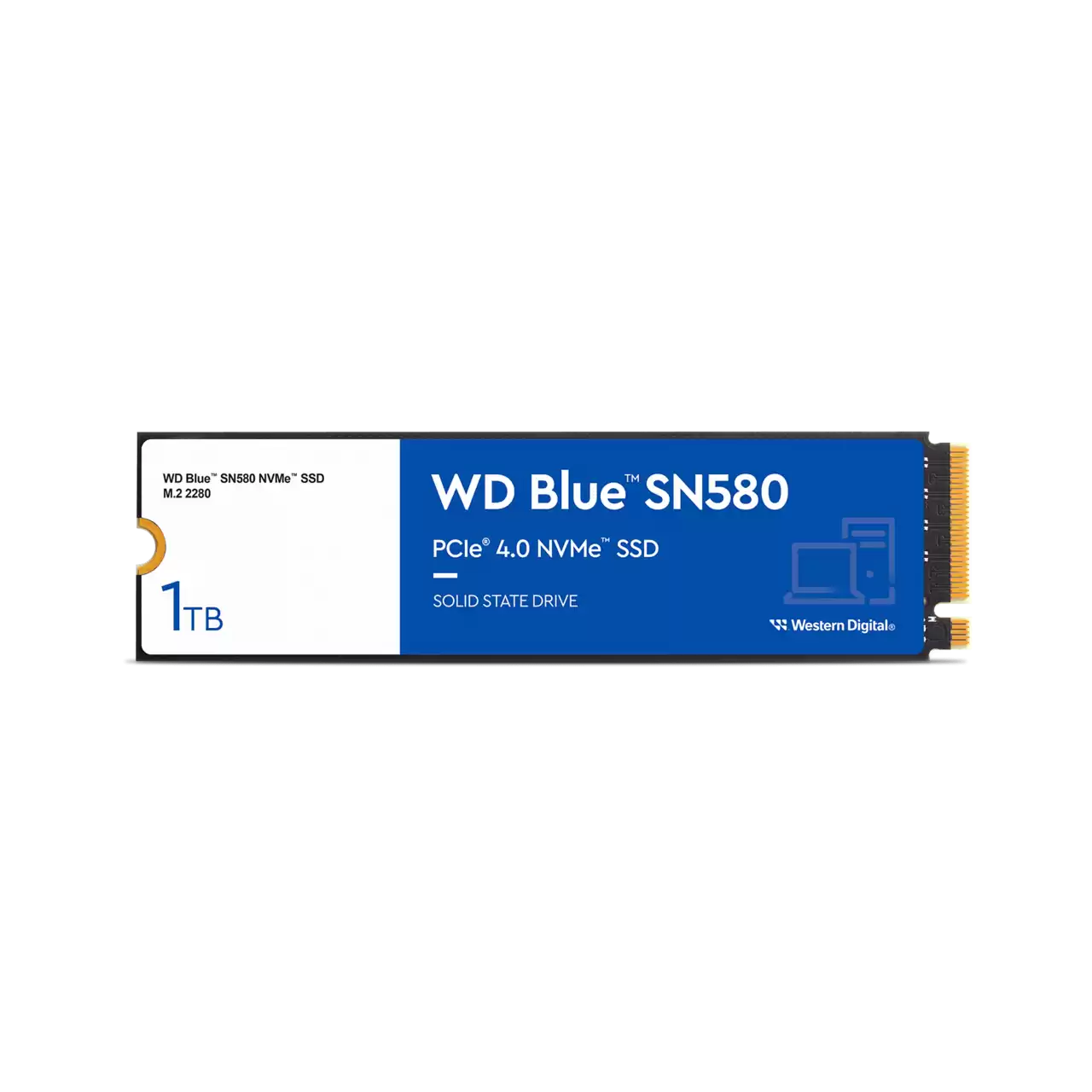 WD Blue 1TB SN580 NVMe Internal Solid State Drive SSD - Gen4 x4 PCIe 16Gb/s, M.2 2280, Up to 4,150 MB/s - WDS100T3B0E