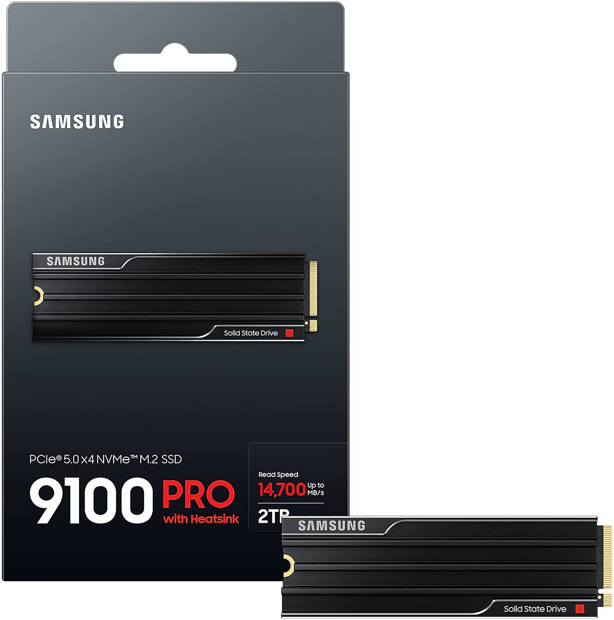 2TB NVMe Samsung 9100 Pro Gen5 Heatsink Upto 14700Mb/s(MZ-VAP2T0CW)