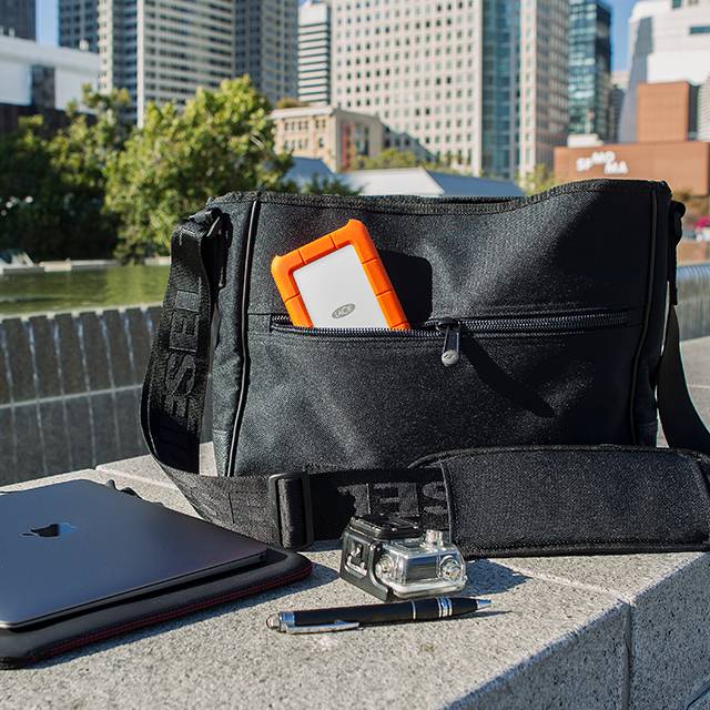 LaCie Rugged USB-C 2TB Portable External Hard Drive Orange/Silver – STFR2000800