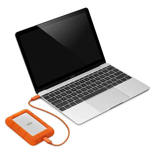 LaCie Rugged USB-C 2TB Portable External Hard Drive Orange/Silver – STFR2000800