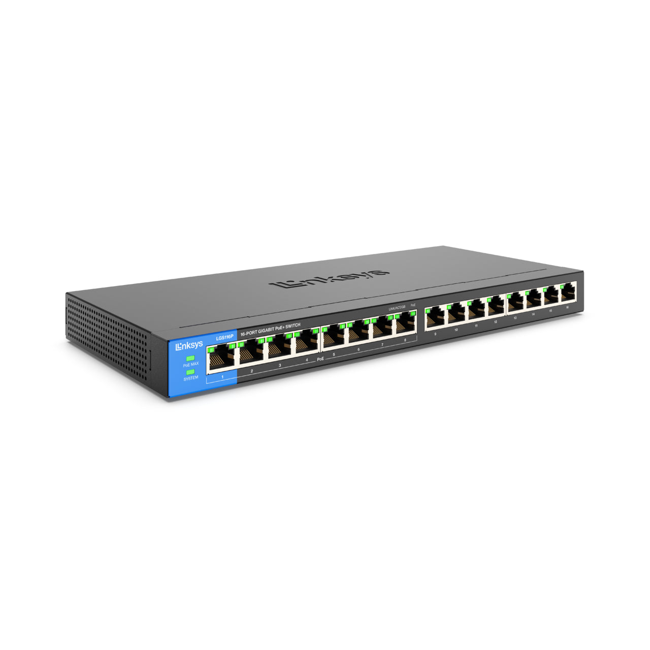 Linksys 16-Port UnManaged Gigabit Switch with 8 PoE+ ports (LGS116P)