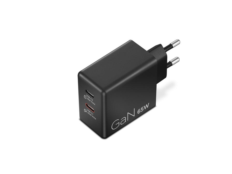 Lenovo Dual USB-C 65W GaN Charger Black (40AW065BEU)