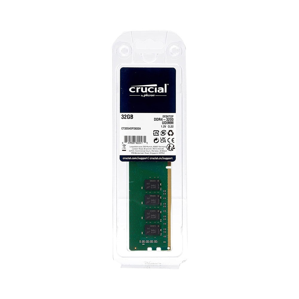 Crucial 32GB DDR4 3200Mhz Ram for Desktop (CT32G4DFD832A)
