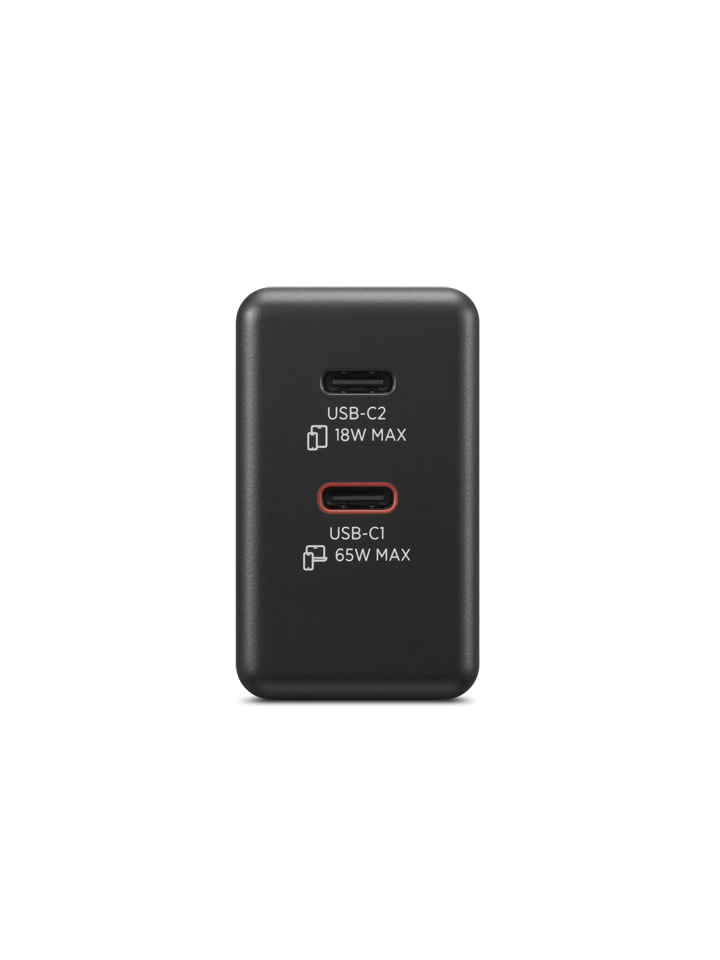 Lenovo Dual USB-C 65W GaN Charger Black (40AW065BEU)
