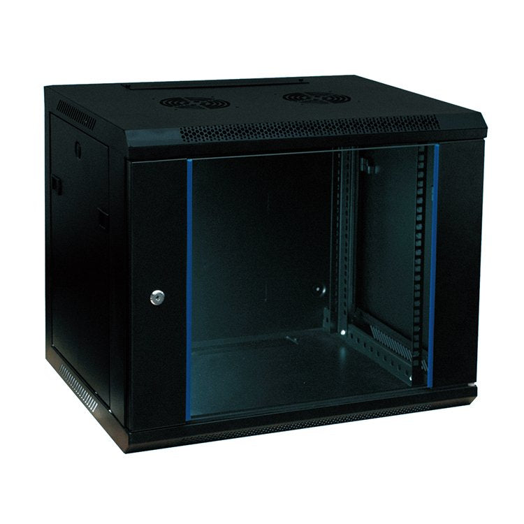 DLink Cabinet 4U (600*450mm) wall mount rack with glass door (NWR-4U-6045-BL-GL)