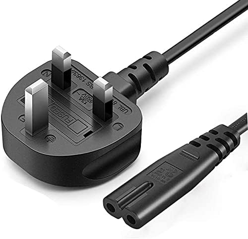 Power Cable for laptop adapter / charger 2 pin UK flat / Pro-Elec 1.5 m Figure of 8 Mains Cable