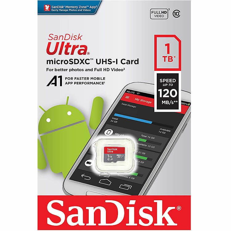 Sandisk 1TB Ultra microSDHC UHS-I Memory Card (SDSQUAC-1T00-GN6MN)