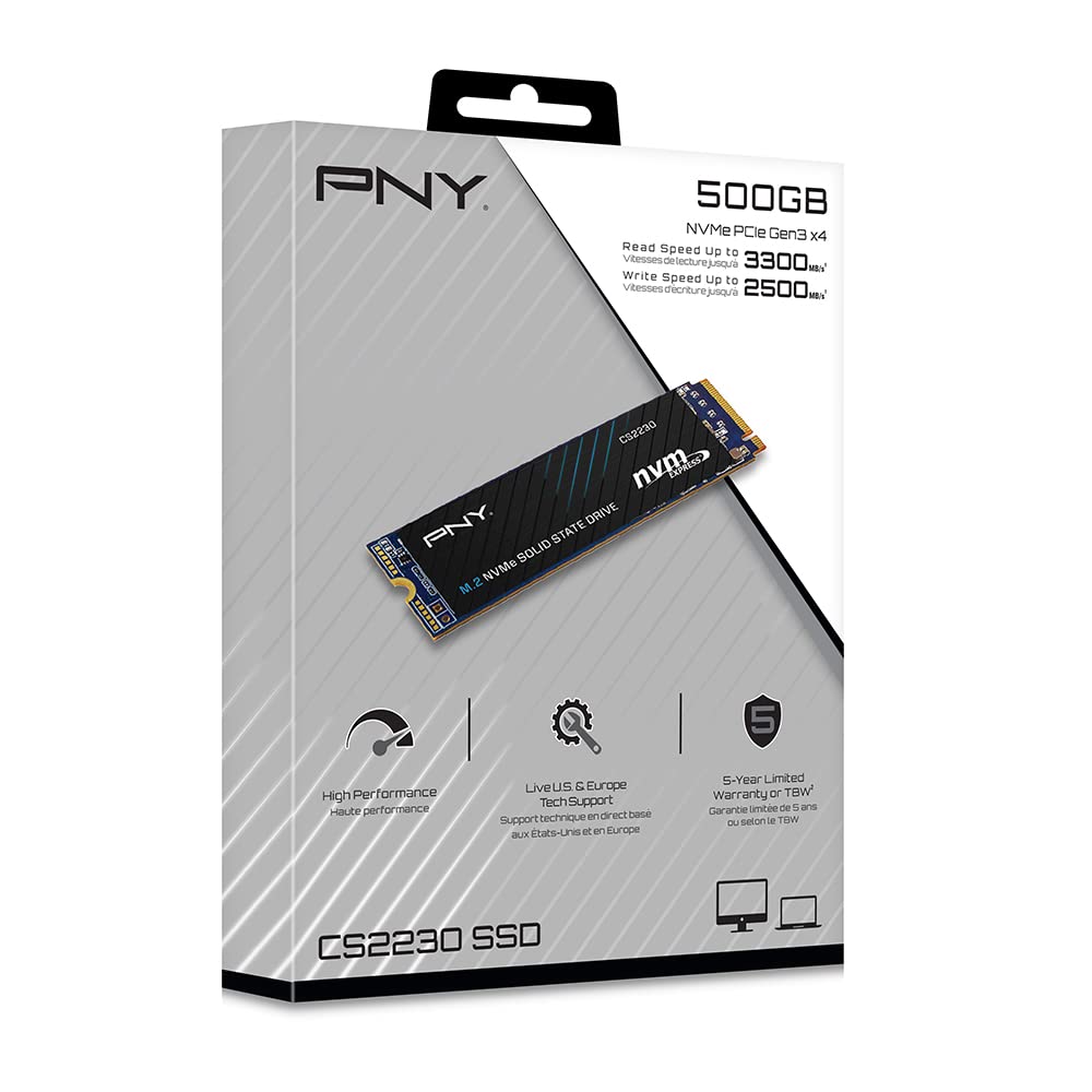 PNY 500GB NVMe M.2 SSD – (M280CS2230-500-RB)