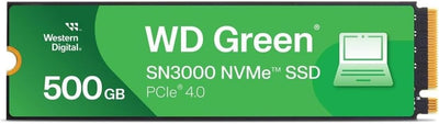 WD Green SN3000 500GB NVMe Gen4 M.2 2280 SSD – Up to 5000MB/s (WDS500G4G0E)