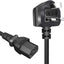 Power Cable, 3 Pin UK Adapter with Fuse, 1.8 Meter