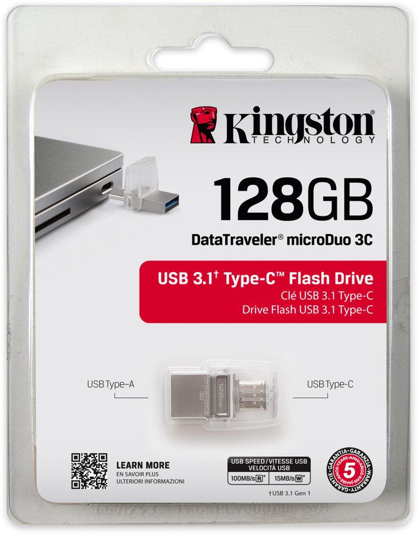 Kingston 128GB DTDUO3C USB 3.1 Type-C Flash Drive