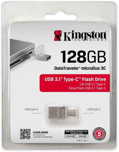 Kingston 128GB DTDUO3C USB 3.1 Type-C Flash Drive