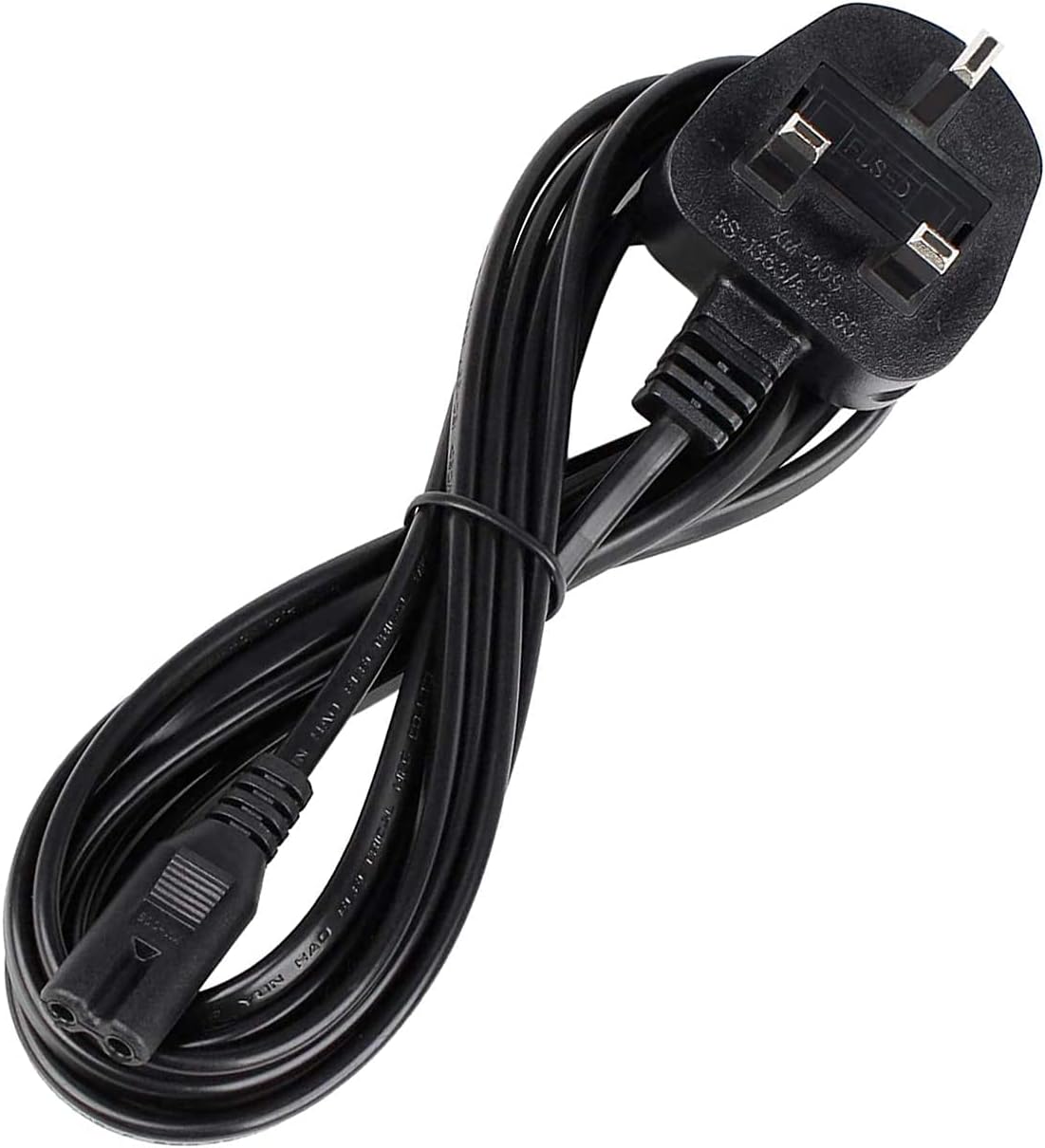 Power Cable for laptop adapter / charger 2 pin UK flat / Pro-Elec 1.5 m Figure of 8 Mains Cable