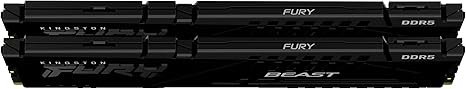 Kingston 64GB (2x32GB) DDR5 5600Mhz Fury RGB Ram for Desktop (KF556C40BBK2-64)