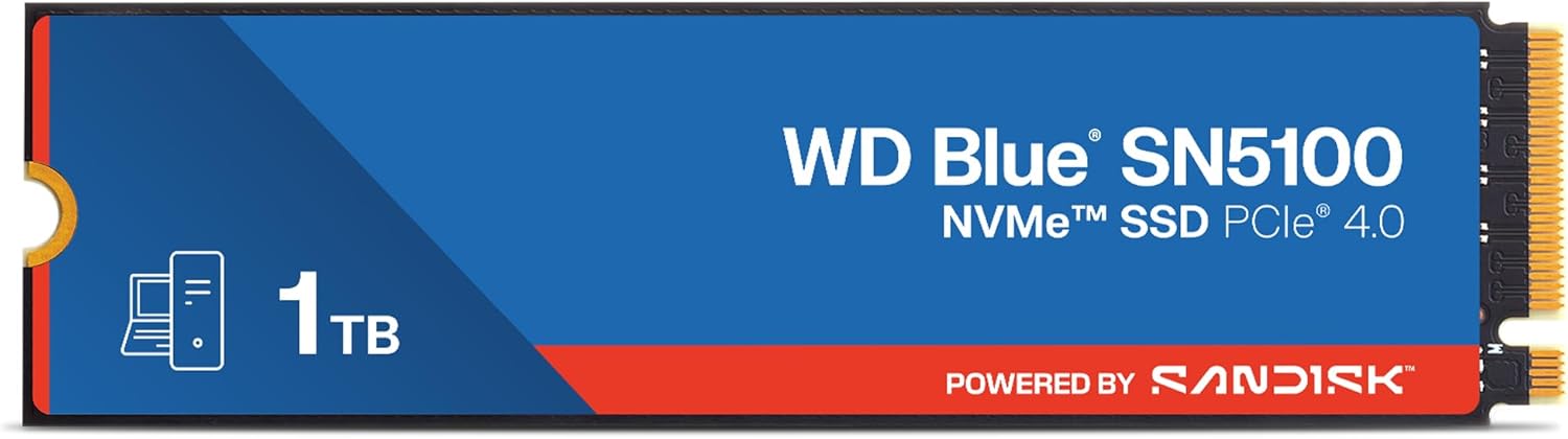 WD Blue 1TB NVMe ‎SN5100 internal,Gen4,M.2 2280,7100MB/s (WDS100T5B0E)