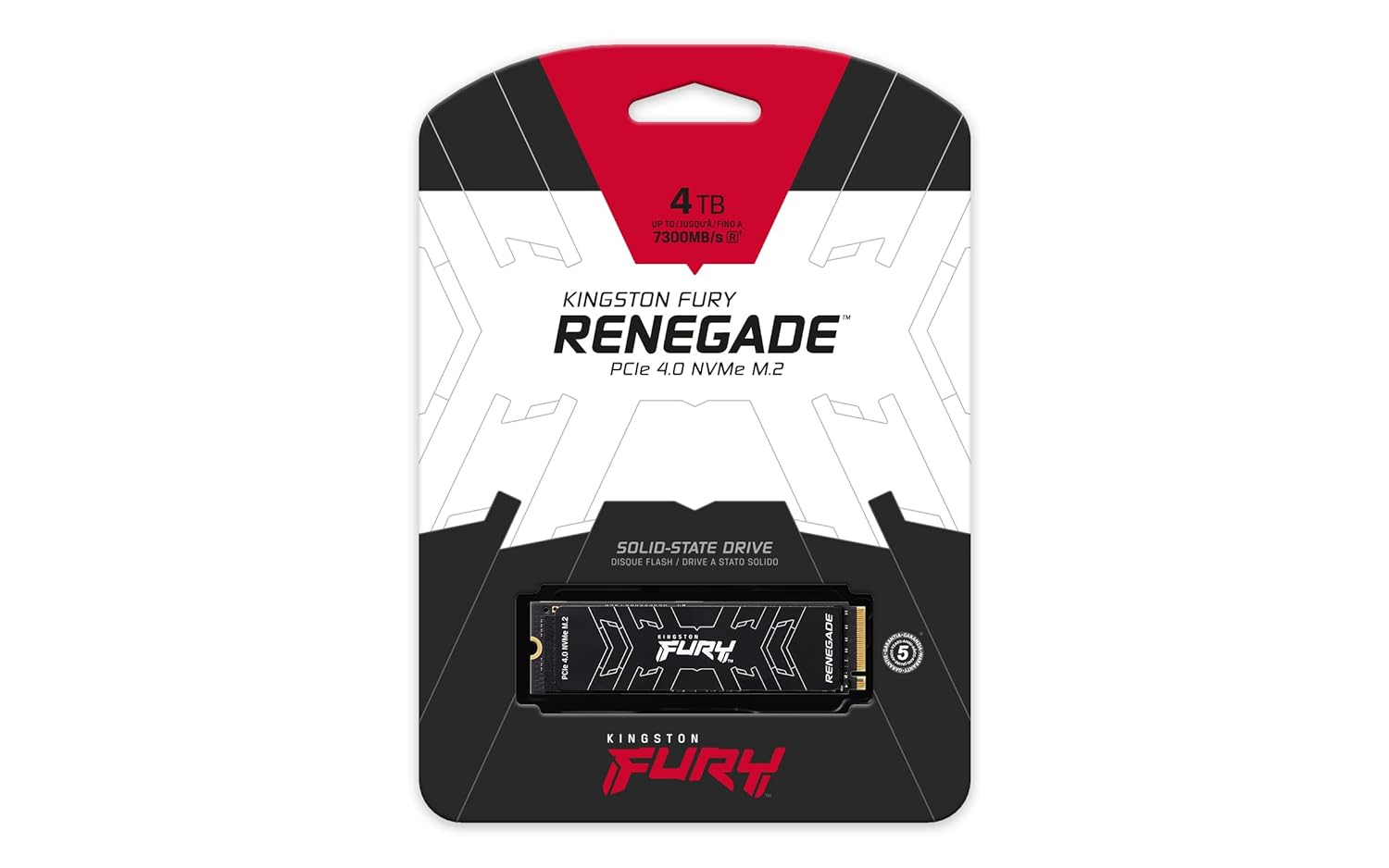 Kingston Fury Renegade 2TB PCIe Gen 4.0 NVMe M.2 SSD داخلي للألعاب مع مبدد حراري | PS5 جاهز | ما يصل إلى 7300 ميجابايت/ثانية | سفيردك/2000 جرام