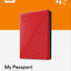 WD My Passport 4TB Portable Hard Drive USB 3.2 RED(WDBPKJ0040BRD)