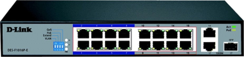 Dlink POE Switch 16 Port 10/100 Unmanaged DES-F1016P