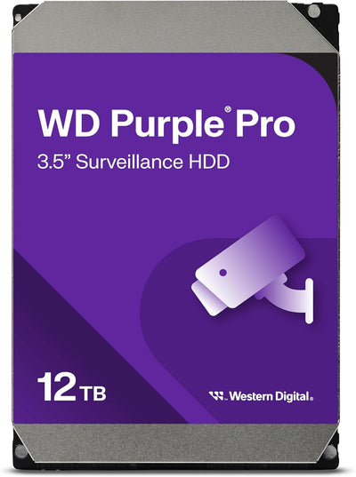 WD Purple Pro 12TB Surveillance HDD – SATA 6Gb/s, 512MB Cache (WD122PURP)