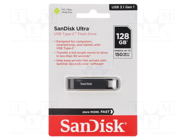 SanDisk Ultra® 128GB USB Type-C™ Flash Drive Speed Up to 150MB/s (SDCZ460-128G-G46)