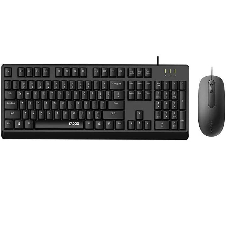 Rapoo X130Pro Wired Optical Mouse & Keyboard Combo AR - Black