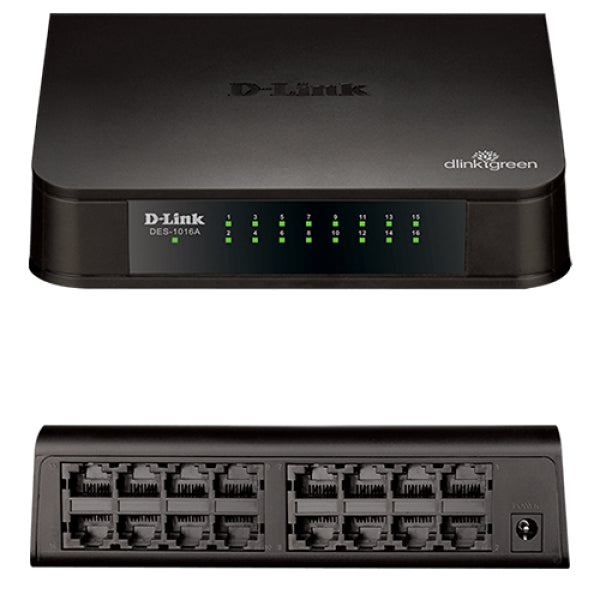 D-Link 16-Port 10/100 Fast Ethernet Unmanaged Desktop Switch (DES-1016A)