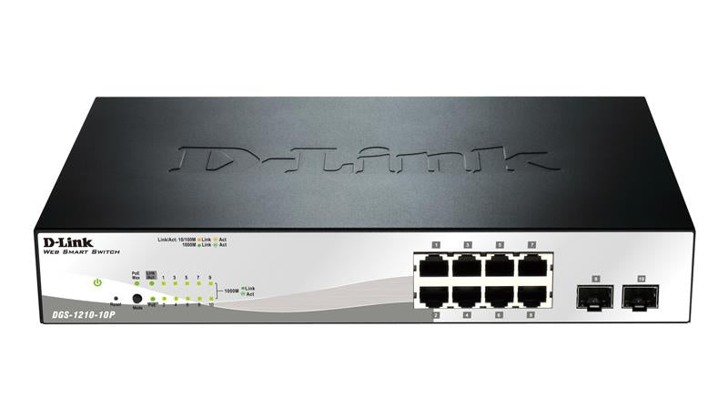 D-Link POE Switch 8 Port Gigabit 2 SFP DGS-1210-10P