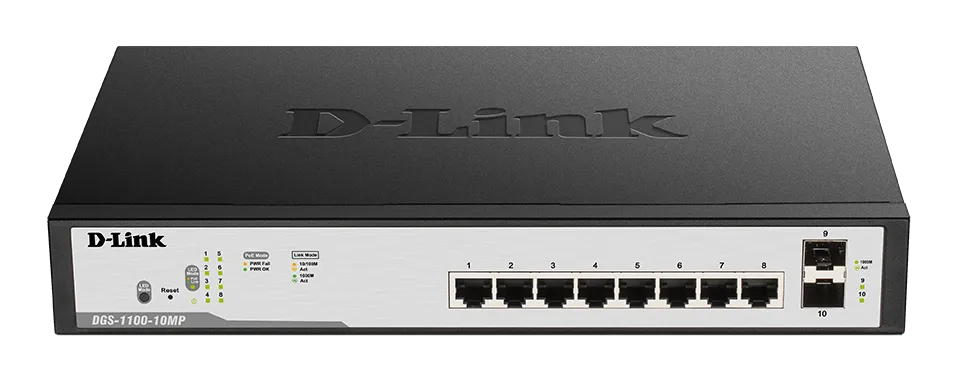 Dlink Switch 8 Port Gigabit Poe Managed, DGS-F1100-10PS-E