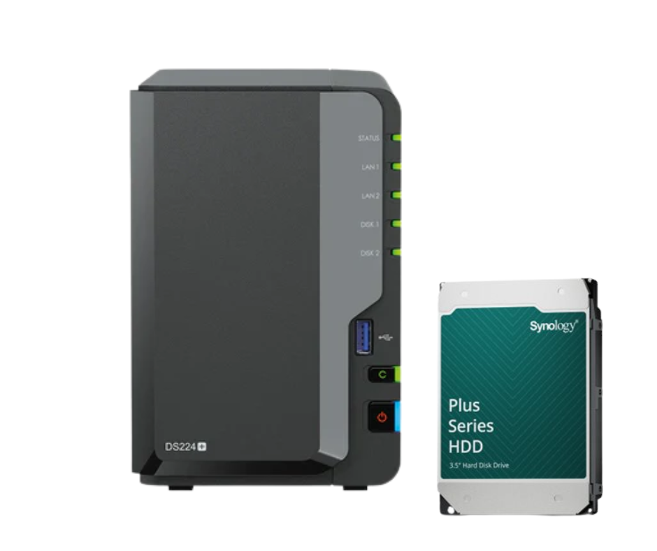 Synology DiskStation DS224+ - SATA / 2-Bays / USB / LAN / Desktop + Hard Disk