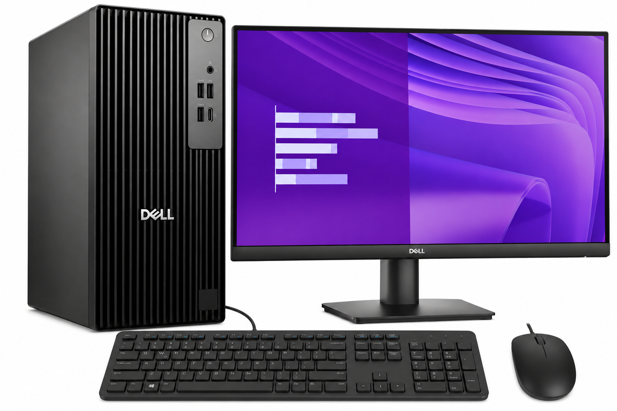 Dell Pro Tower QCT1250 Desktop – Intel Core Ultra 7 265 / 8GB RAM / 512GB SSD / DOS / Dell 24" LED Monitor / 1YR