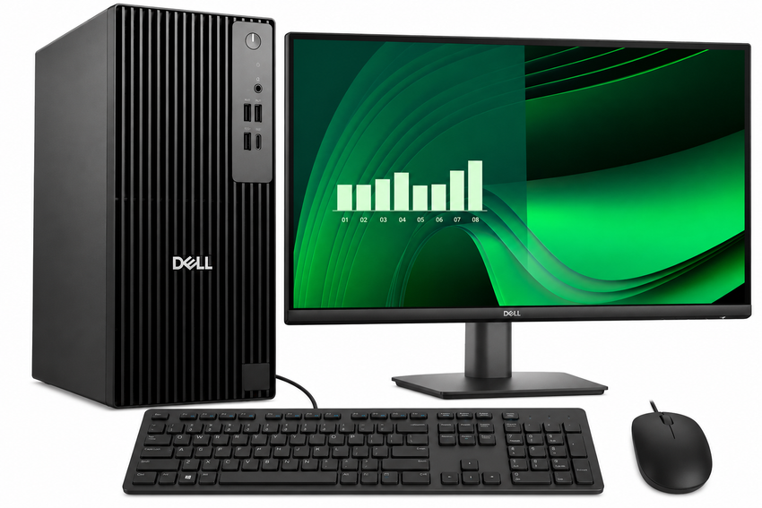 Dell Pro Tower QCT1250 Desktop – Intel Core Ultra 7 265 / 8GB RAM / 512GB SSD / DOS / Dell 27" LED Monitor / 1YR